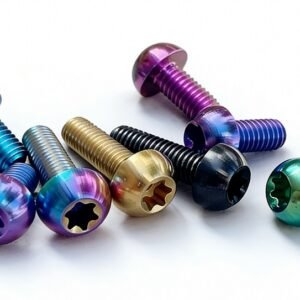 Custom titanium bike screws and nuts for gravel and road bikes